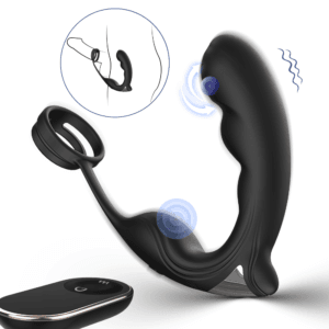 Vibrating Prostate Massager with Dual Cock Rings