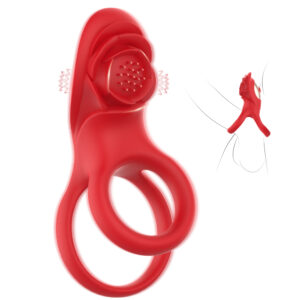Playful Heart - white background rose ring